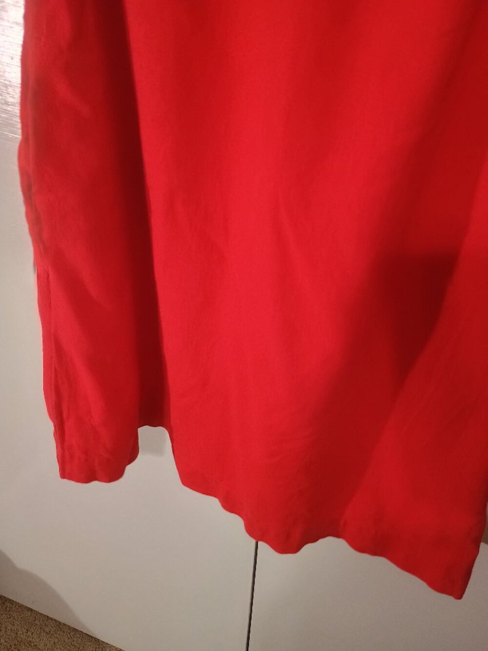 J.Crew Size 6 Red Linen Blend Sleeveless Shift Dress with Pockets - Picture 6 of 7